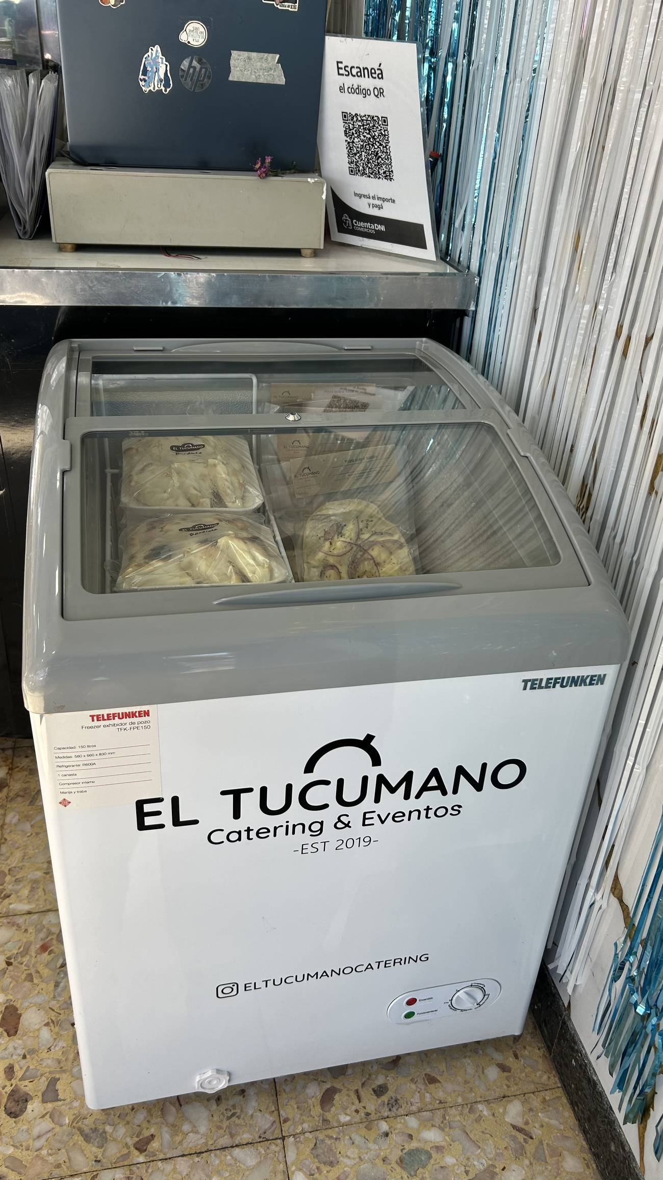 Freezer de pizzas congeladas